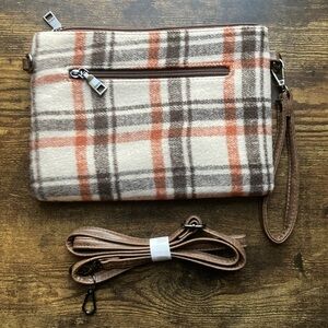 Fall Plaid Flannel Clutch/Crossbody Duo with Removable Straps